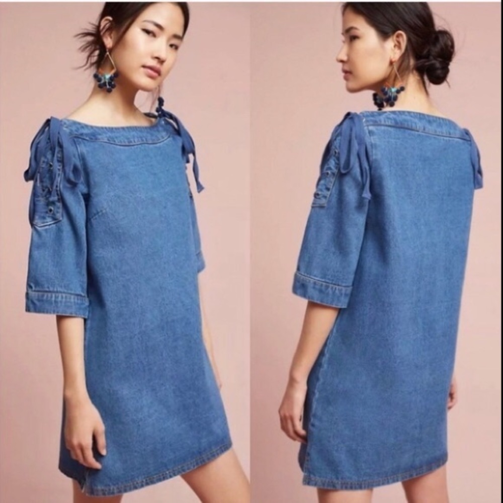 Anthropologie denim mini dress